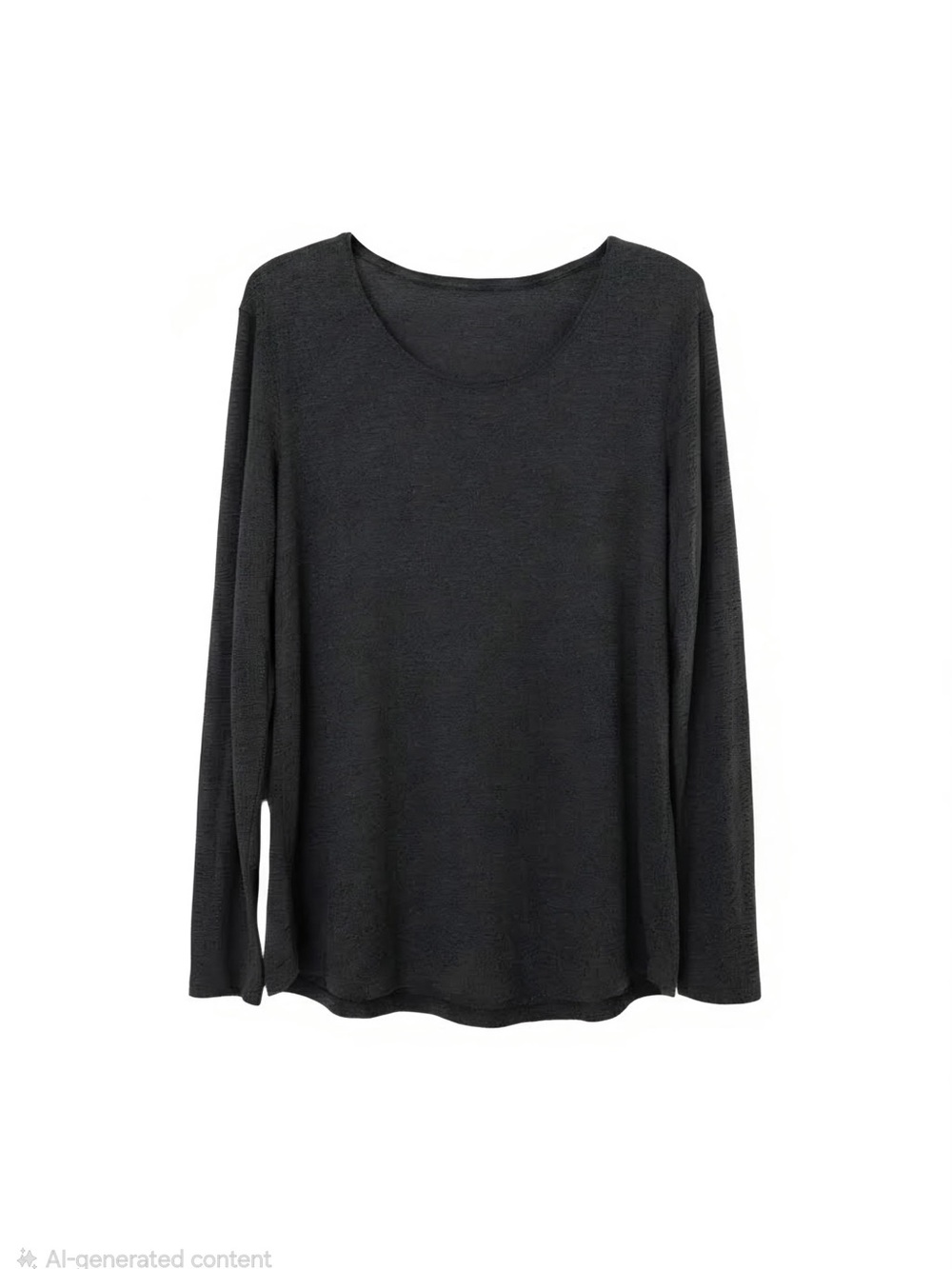 Women's Charcoal Gray Long-Sleeve Crewneck Top